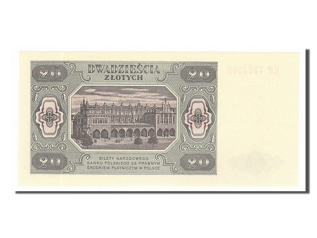 Pologne, 20 Zlotych type 1948