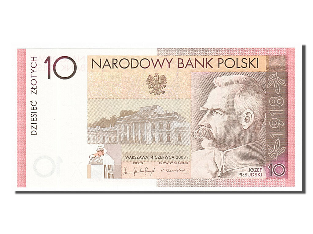 Poland, 10 Zlotych, 2008, KM #179, 2008-06-04, UNC(65-70), ON0044619