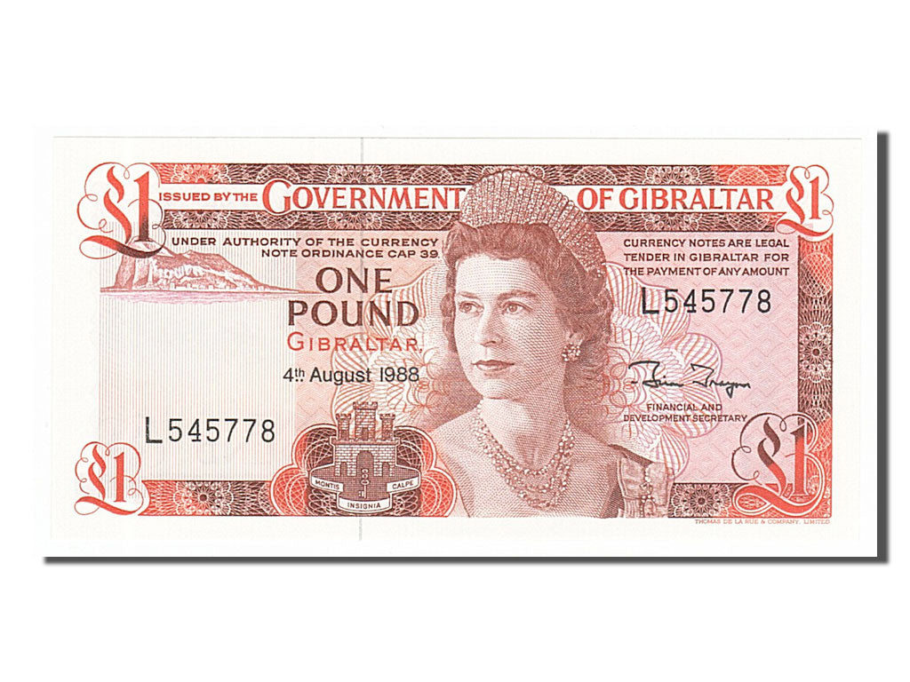 Gibraltar, 1 Pound, 1988, KM #20e, 1988-08-04, UNC(65-70), L545778