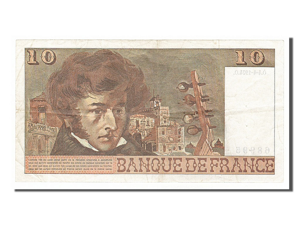 France, 10 Francs, 10 F 1972-1978 ''Berlioz'', 1974, KM #150a, 1974-04-04,...