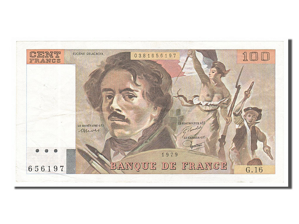 France, 100 Francs, 100 F 1978-1995 ''Delacroix'', 1979, KM #154a, EF(40-45),...