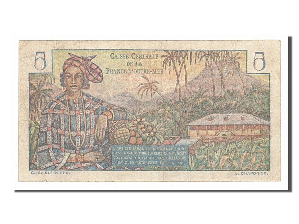 French Equatorial Africa, 5 Francs, 1947, KM #20B, EF(40-45), L.27