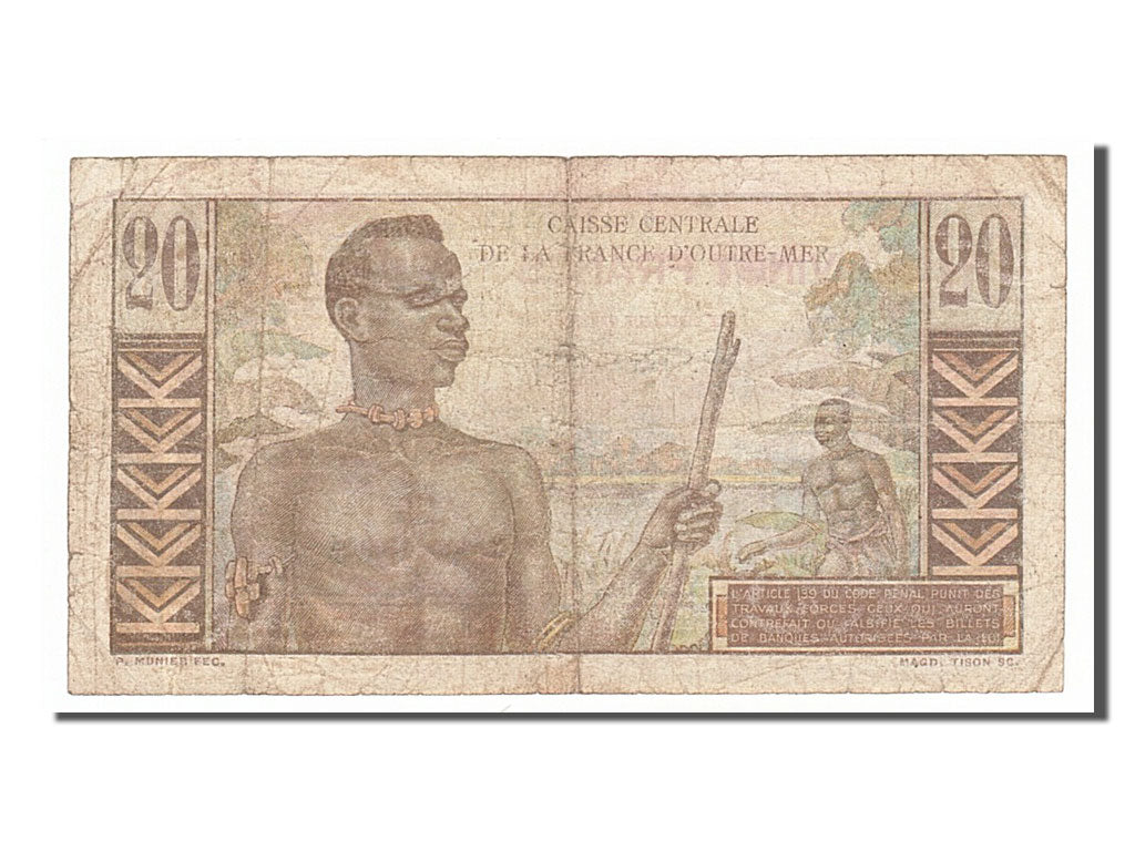 Afrique Equatoriale Française, 20 Francs type Emile Gentil