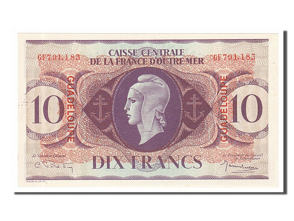 Guadeloupe, 10 Francs type Marianne de Dulac
