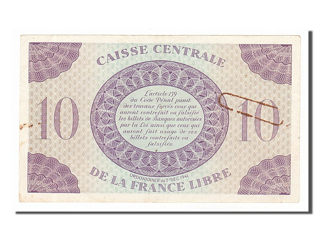 French Equatorial Africa, 10 Francs, 1941, KM #11a, 1941-12-02, EF(40-45), FB...
