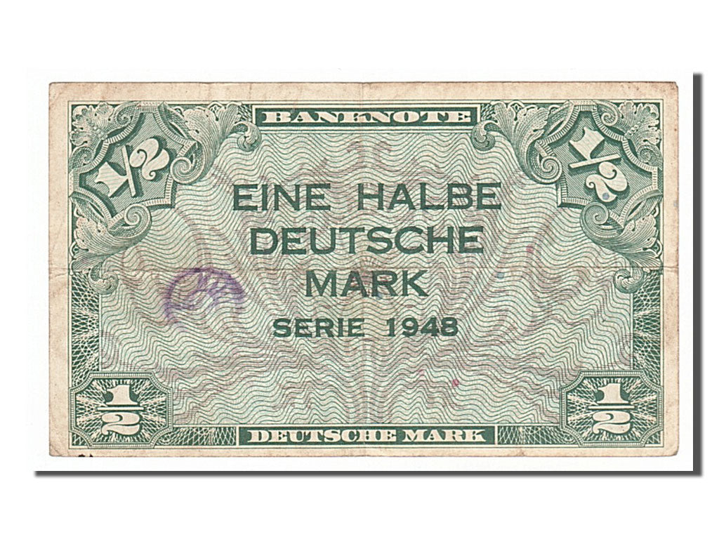 Banknote, GERMANY - FEDERAL REPUBLIC, 1/2 Deutsche Mark, 1948, VF(30-35)