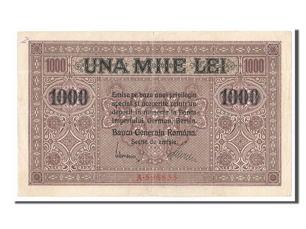Romania, 1000 Lei, 1917, KM #M8, EF(40-45), A 598855