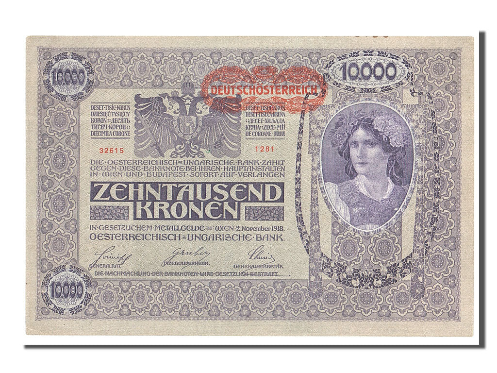 Autriche, 10 000 Kronen type 1919