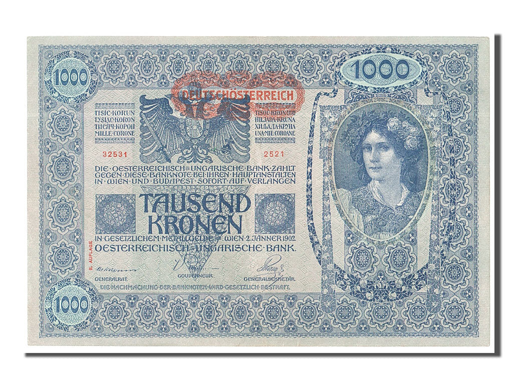 Austria, 1000 Kronen, 1902, KM #60, 1902-01-02, UNC(60-62), 32531