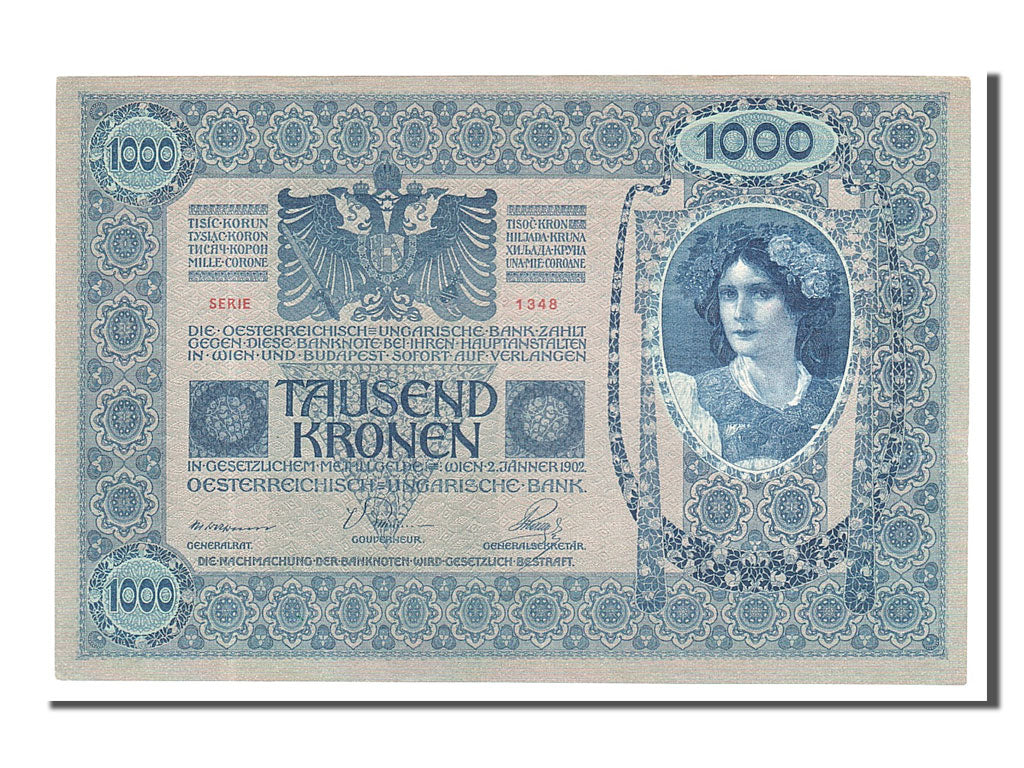 Austria, 1000 Kronen, 1902, KM #8a, 1902-01-02, UNC(63), 1348