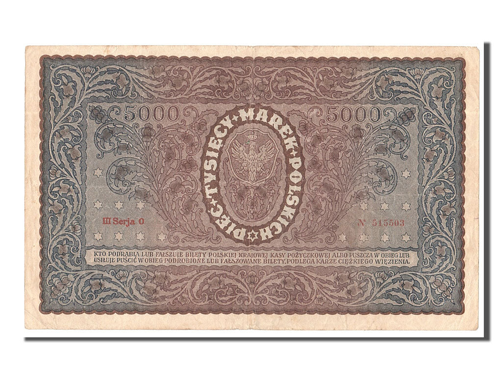 Banknote, Poland, 5000 Marek, 1920, 1920-02-07, EF(40-45)