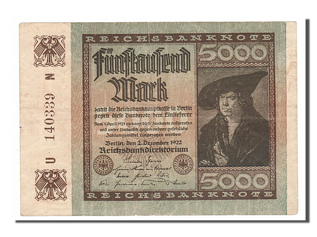 Banconote, Germania, 5000 Mark, 1922, 1922-12-02, BB