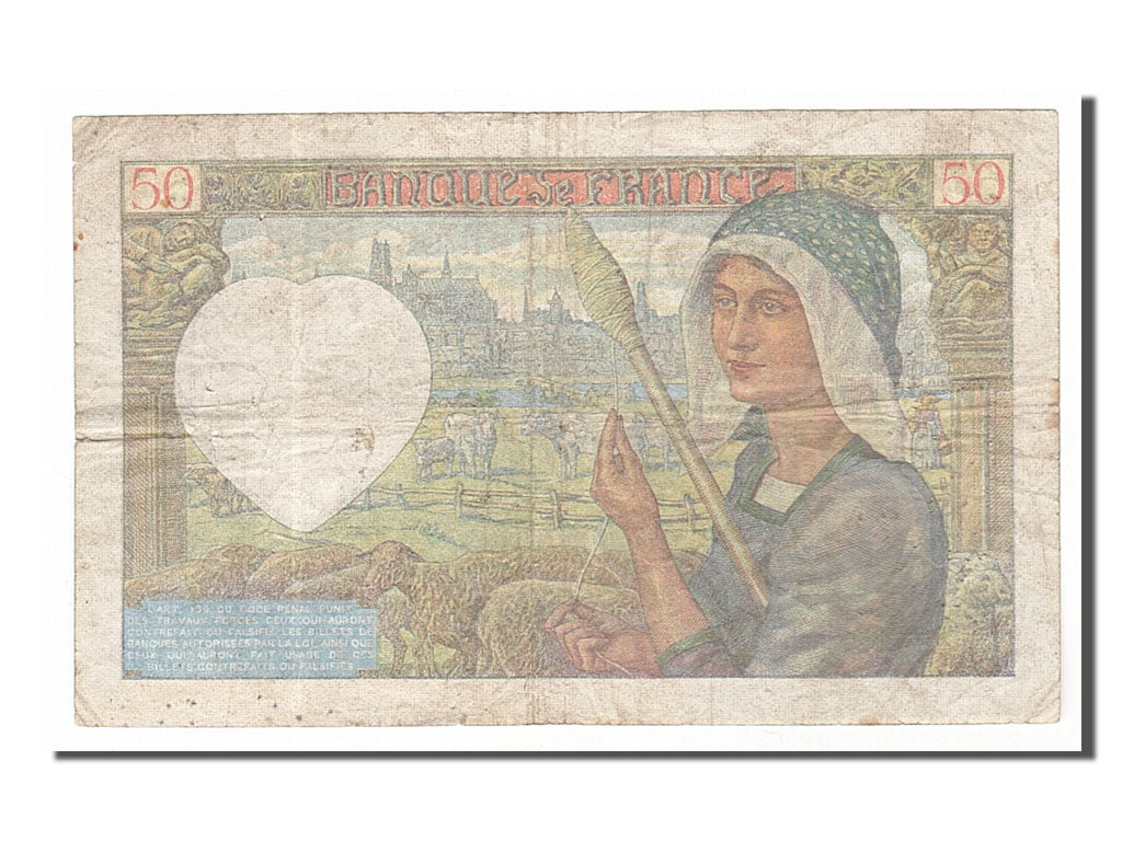 France, 50 Francs, 50 F 1940-1942 ''Jacques Coeur'', 1941, KM #93, 1941-04-24,..