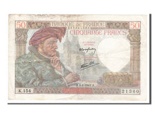 France, 50 Francs, 50 F 1940-1942 ''Jacques Coeur'', 1942, KM #93, 1942-01-08,..