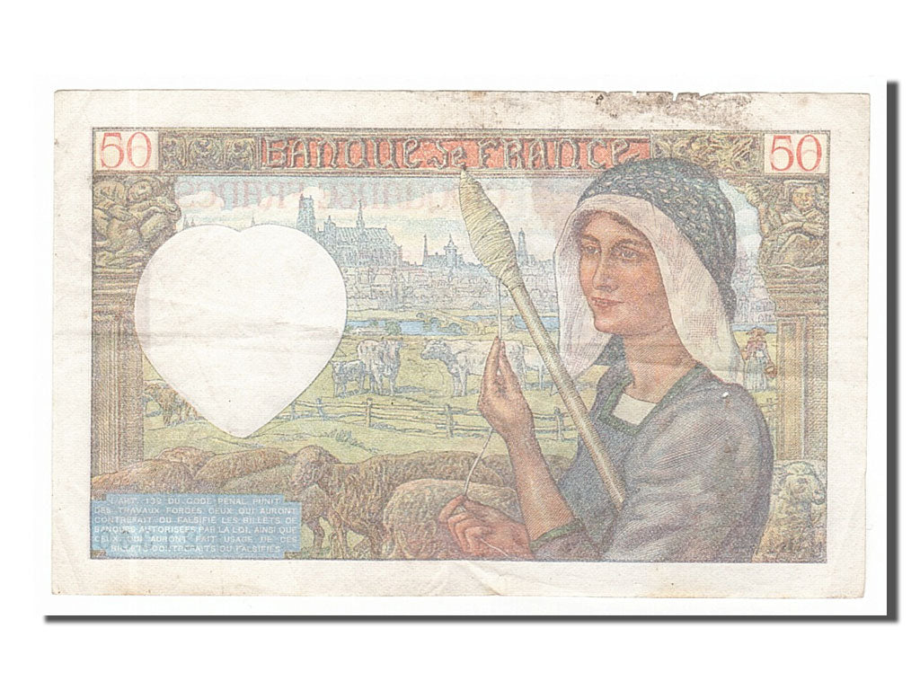 France, 50 Francs, 50 F 1940-1942 ''Jacques Coeur'', 1942, KM #93, 1942-01-08,..