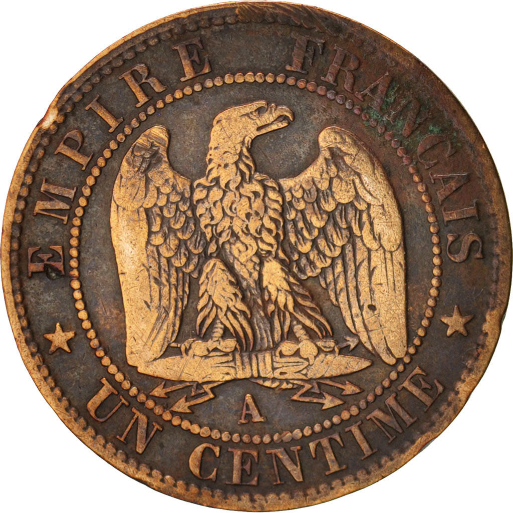 France, Napoleon III, Centime, 1855, Paris, TB, Bronze, KM:775.1, Gadoury 86