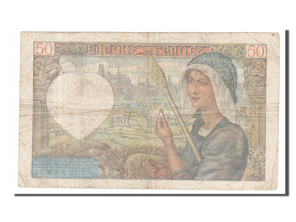 France, 50 Francs, 50 F 1940-1942 ''Jacques Coeur'', 1940, KM #93, 1940-06-13,..