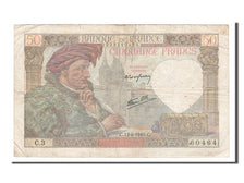 Banknot, Francja, 50 Francs, Jacques Coeur, 1940, 1940-06-13, VF(20-25)