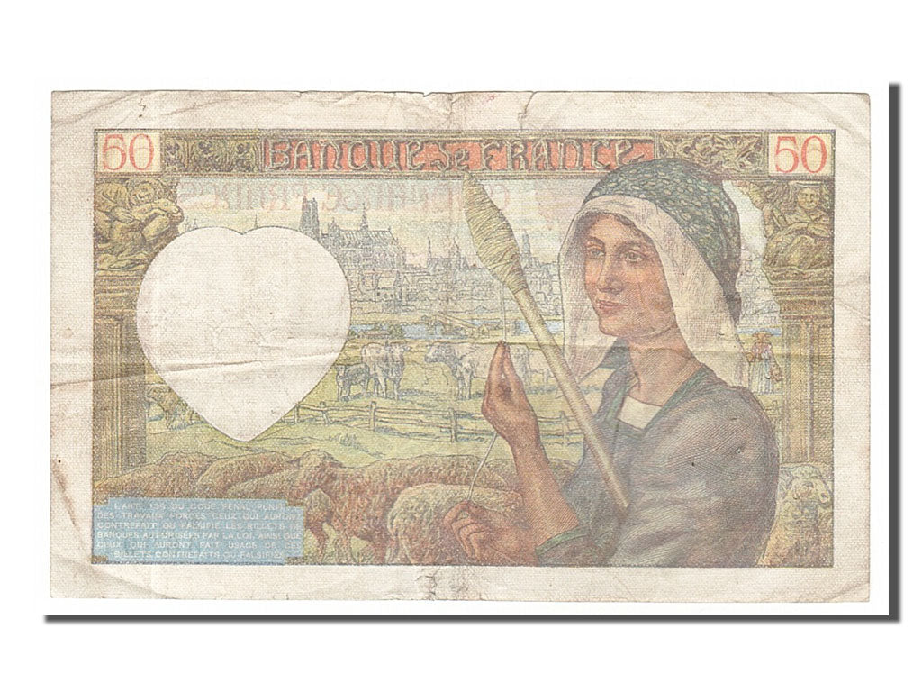 France, 50 Francs, 50 F 1940-1942 ''Jacques Coeur'', 1941, KM #93, 1941-12-18,..