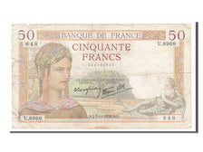 France, 50 Francs, 50 F 1934-1940 ''Cérès'', 1938, KM #85b, 1937-05-13, F(12-15)