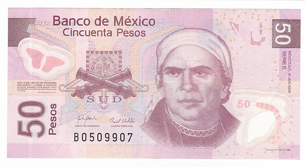 Mexico, 50 Pesos, 2006, KM #123c, 2006-06-19, EF(40-45), B0509907