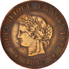 France, Cérès, Centime, 1877, Paris, EF(40-45), Bronze, KM:826.1, Gadoury 88