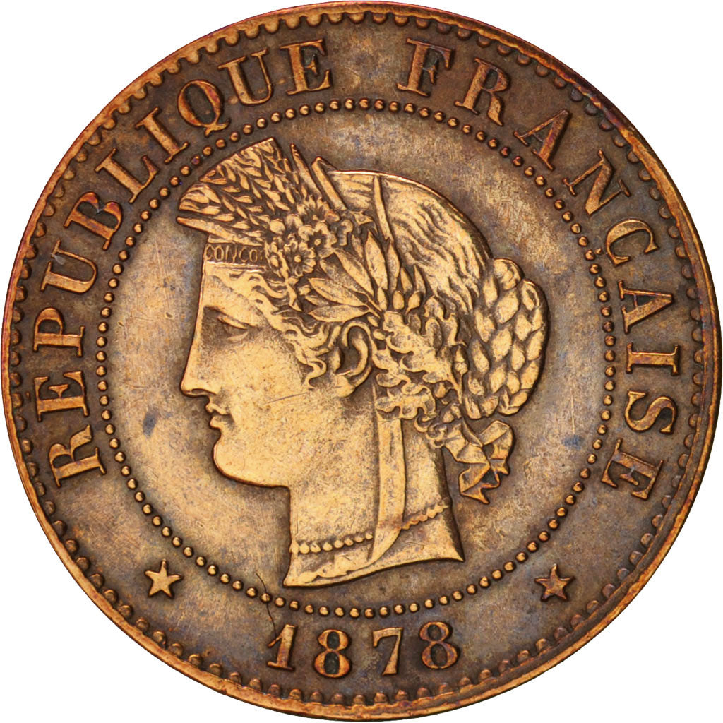 France, Cérès, Centime, 1878, Paris, EF(40-45), Bronze, KM:826.1, Gadoury:88