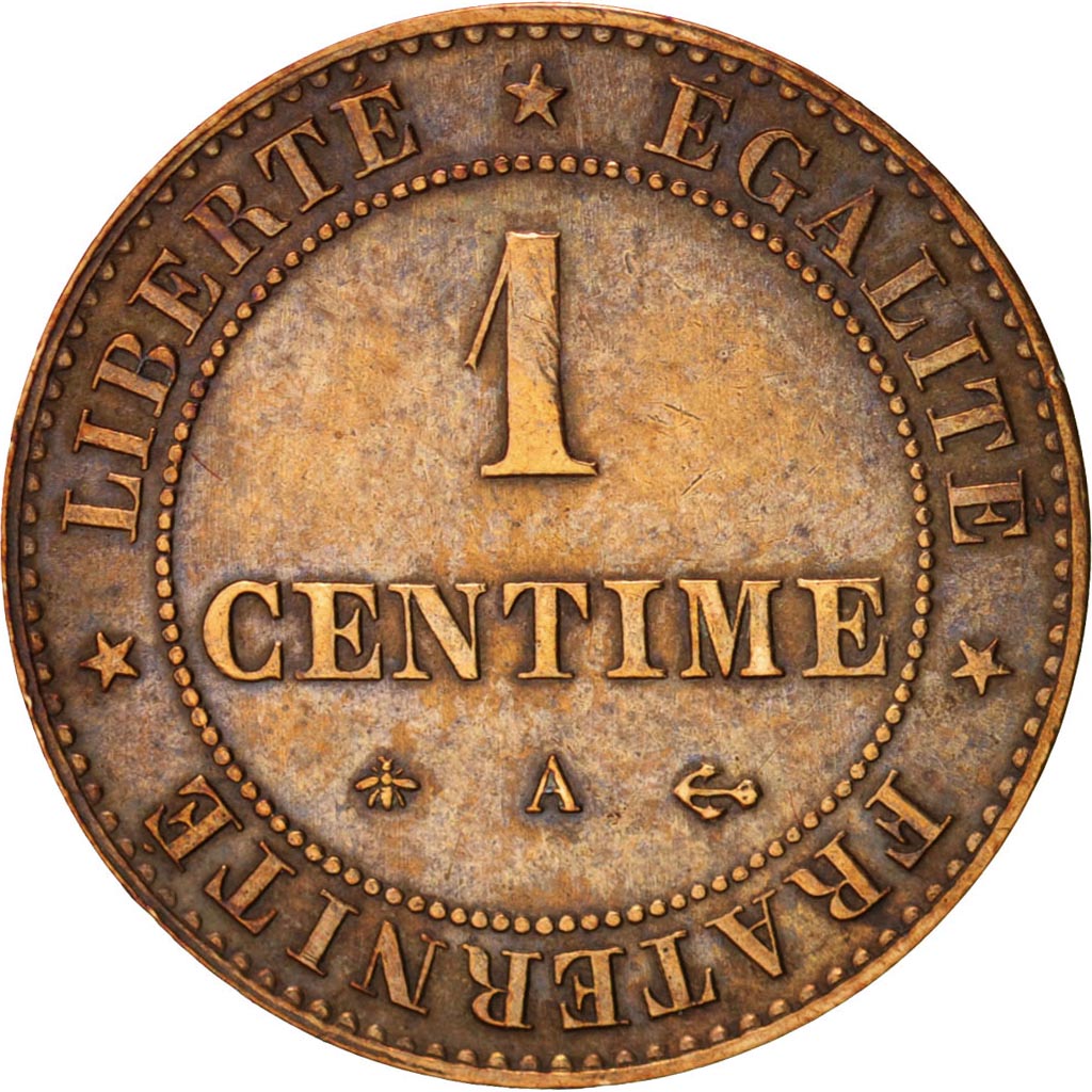 France, Cérès, Centime, 1878, Paris, EF(40-45), Bronze, KM:826.1, Gadoury:88