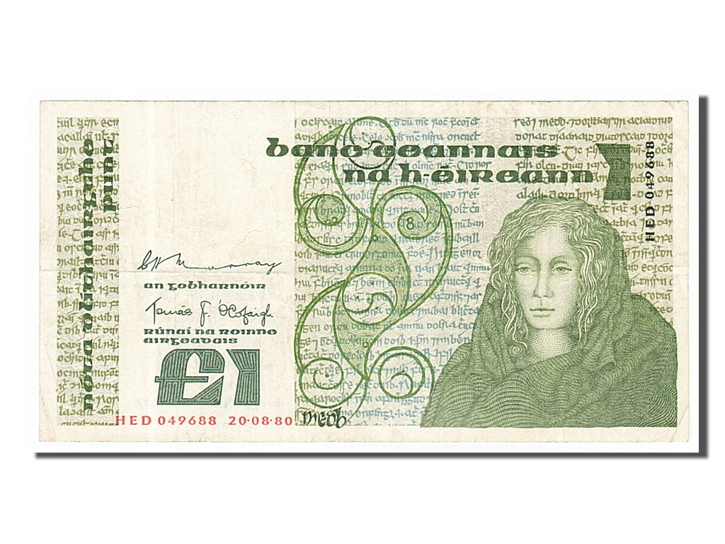 Ireland - Republic, 1 Pound, 1980, KM #70c, 1980-08-20, EF(40-45), HED 049688