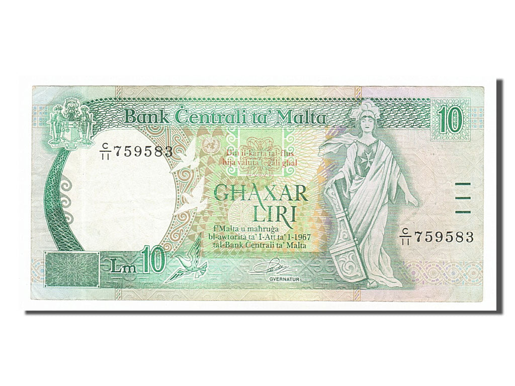 Biljet, Malta, 10 Liri, 1989, TTB