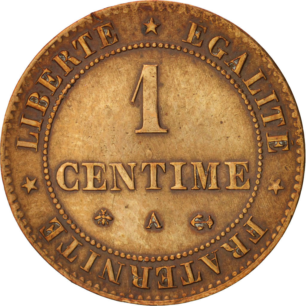 France, Cérès, Centime, 1879, Paris, EF(40-45), Bronze, KM:826.1, Gadoury:88