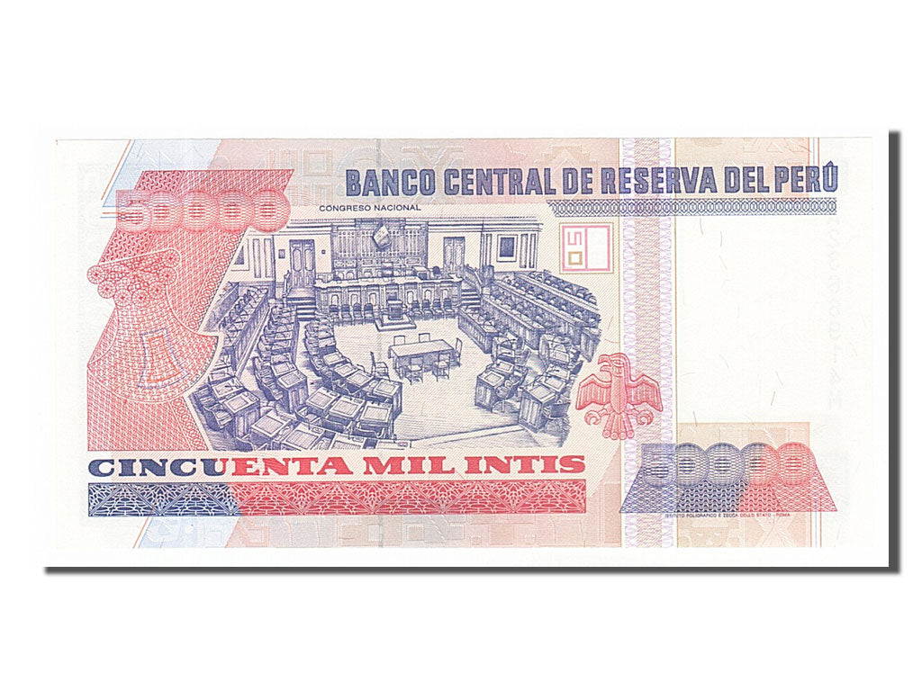 Banknote, Peru, 50,000 Intis, 1988, 1988-06-28, UNC(65-70)