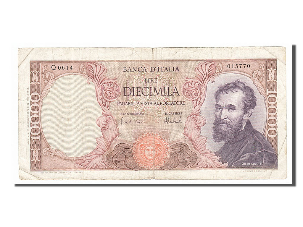 Italie, 10 000 Lire type Michelangelo