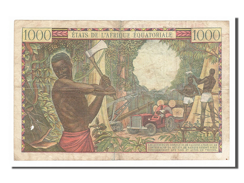 Equatorial African States, 1000 Francs, 1963, KM #5a, VF(30-35), Z.18A