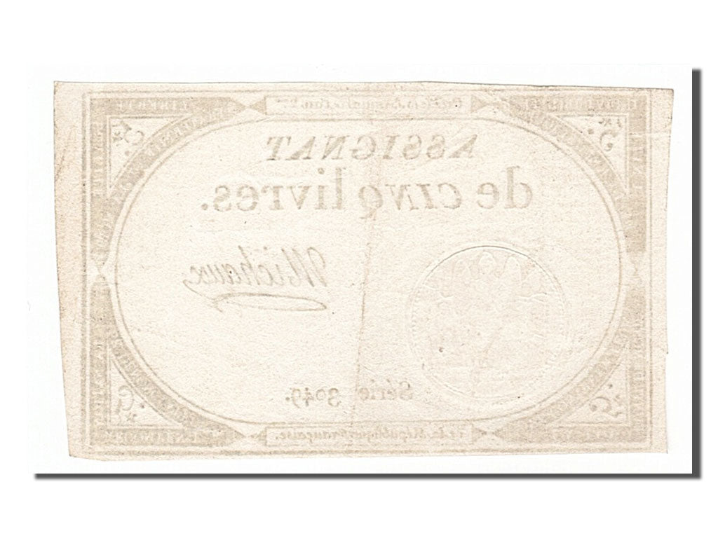 FRANCE, 5 Livres, 1793, 1793-10-31, AU(55-58), Lafaurie #171, FRANCE, 5 Livres,.