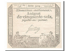 FRANCE, 50 Sols, 1793, 1793-05-23, AU(55-58), Lafaurie #167, FRANCE, 50 Sols,...