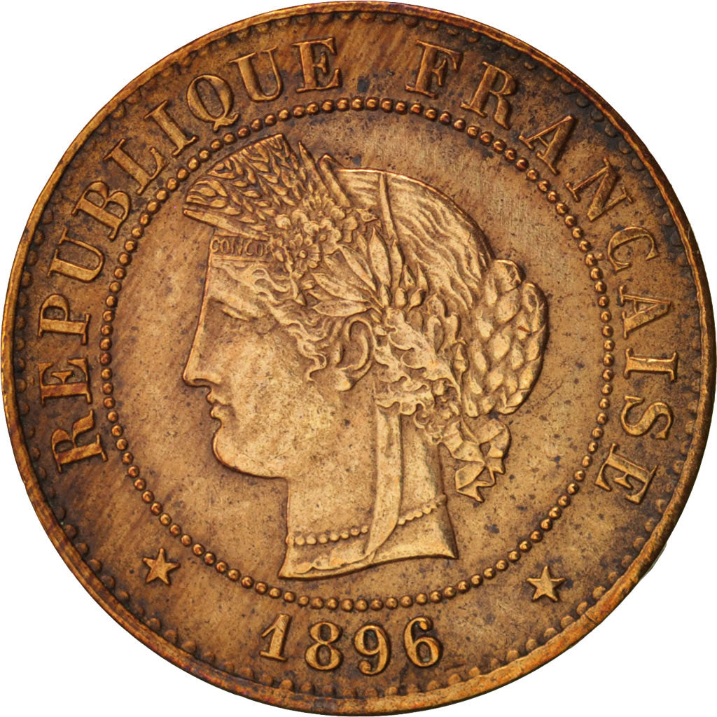 France, Cérès, Centime, 1896, Paris, AU(50-53), Bronze, KM:826.1, Gadoury:88