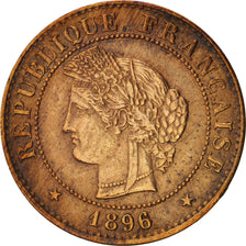 France, Cérès, Centime, 1896, Paris, AU(50-53), Bronze, KM:826.1, Gadoury:88