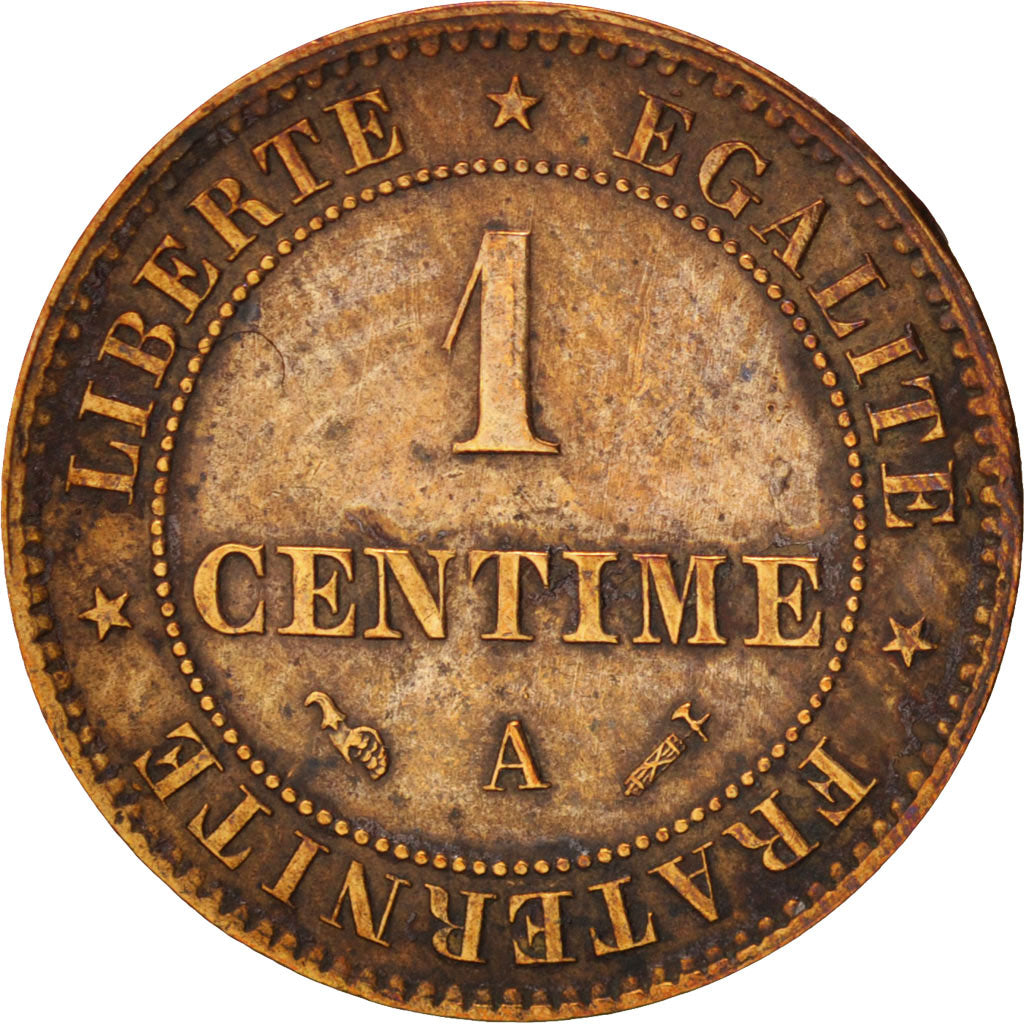 France, Cérès, Centime, 1896, Paris, AU(50-53), Bronze, KM:826.1, Gadoury:88