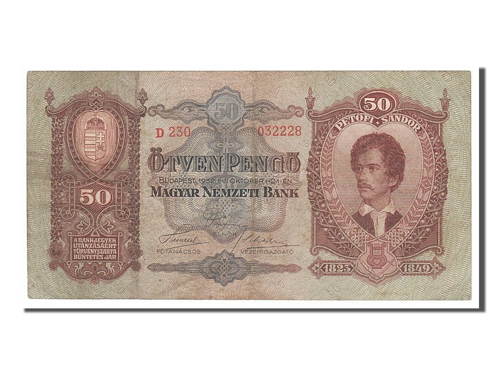 Banknote, Hungary, 50 Pengö, 1932, 1936-10-01, VF(30-35)
