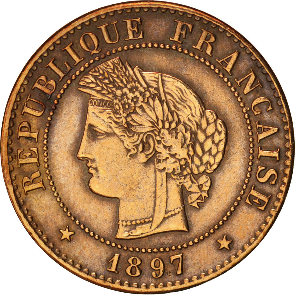 France, Cérès, Centime, 1897, Paris, EF(40-45), Bronze, KM:826.1, Gadoury:88