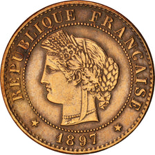 France, Cérès, Centime, 1897, Paris, EF(40-45), Bronze, KM:826.1, Gadoury:88