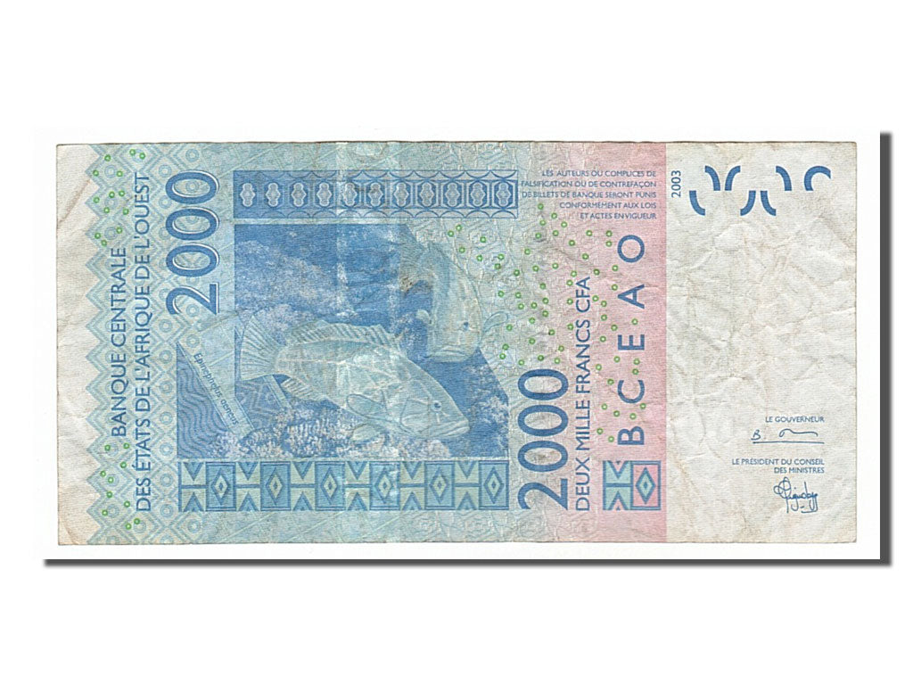 Western Africa, 2000 Francs, 2003, VF(30-35), 04703487015T