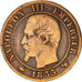 France, Napoleon III, Centime, 1855, Lille, VF(20-25), Bronze,KM 775.7,Gadoury86