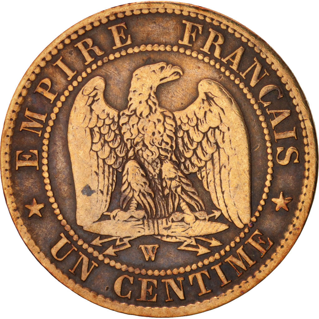 France, Napoleon III, Centime, 1855, Lille, VF(20-25), Bronze,KM 775.7,Gadoury86