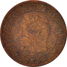 France, Napoleon III, Centime, 1856, Lille, F(12-15), Bronze, KM 775.7,Gadoury86