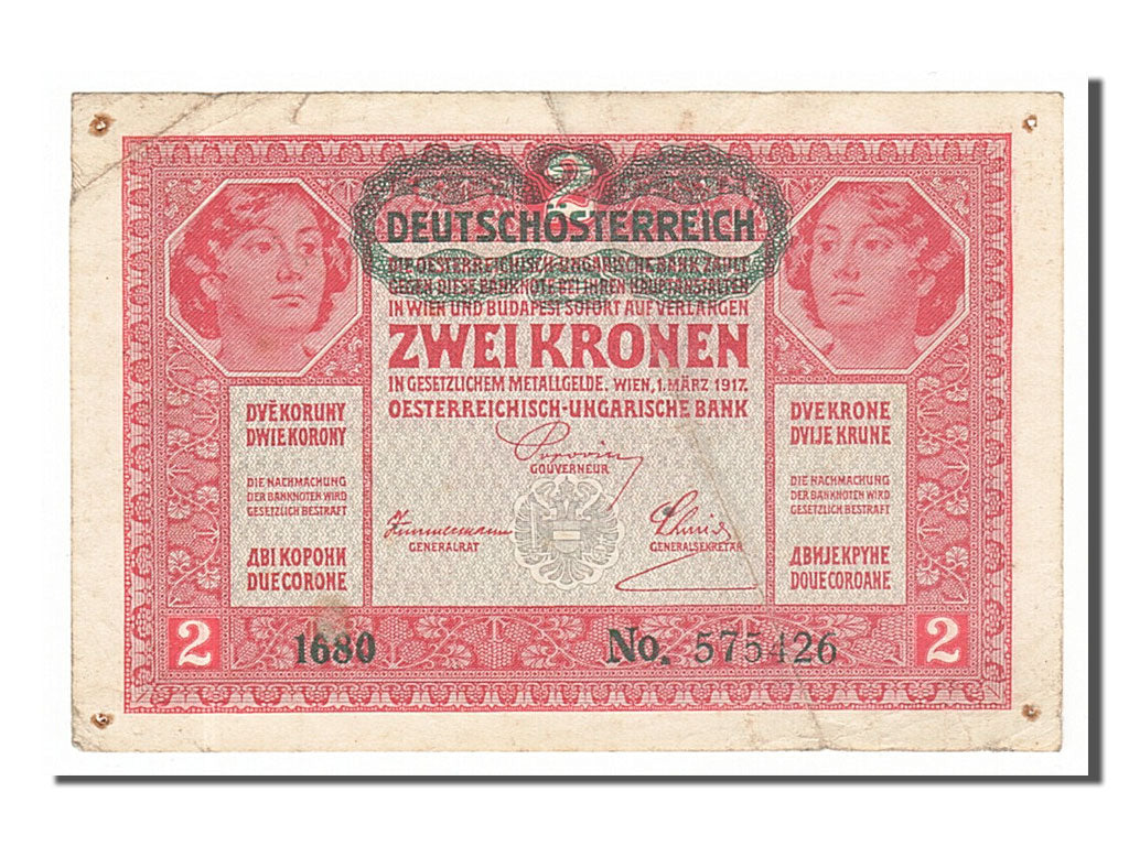 Banknote, Austria, 2 Kronen, 1917, 1917-03-01, VF(30-35)