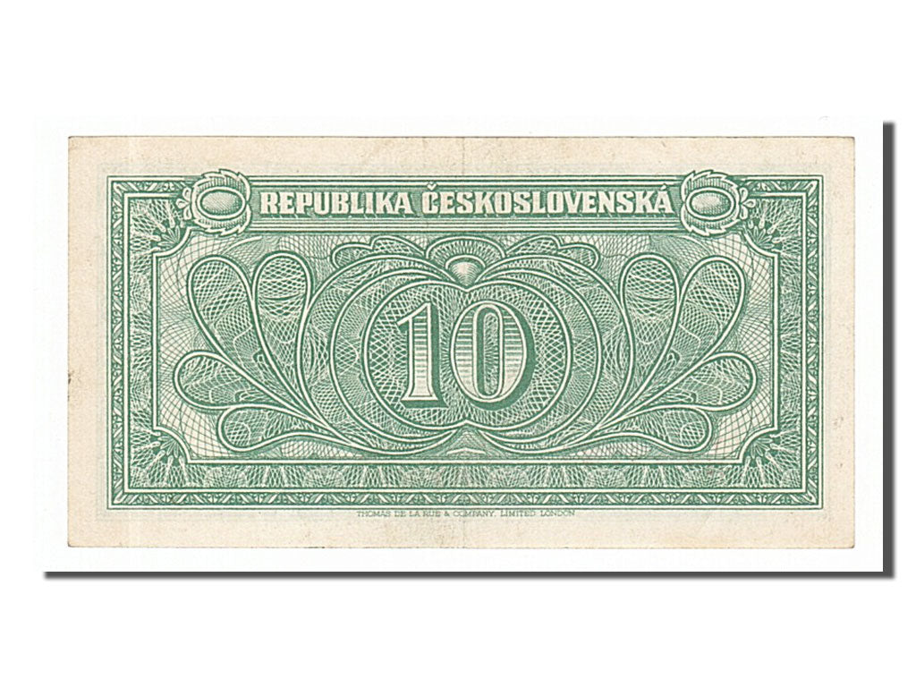 Czechoslovakia, 10 Korun, 1945, KM #60a, AU(50-53), Y/N