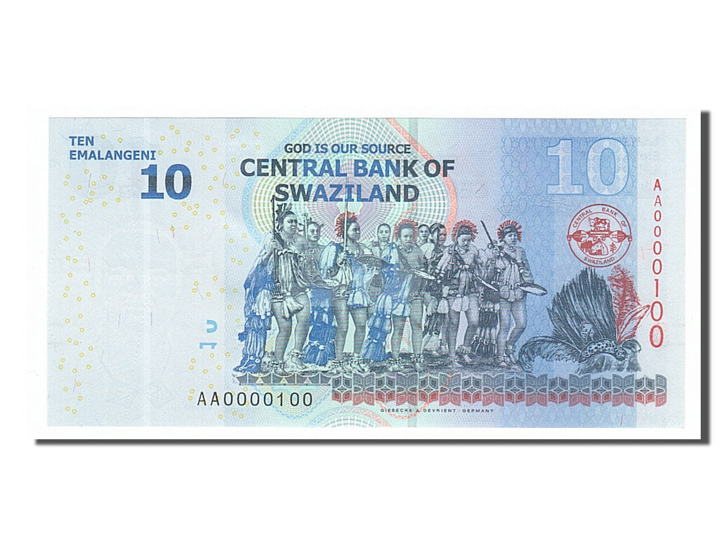 Banknote, Swaziland, 10 Emalangeni, 2010, 2010-09-06, UNC(65-70)