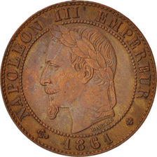 Moneda, Francia, Napoleon III, Napoléon III, Centime, 1861, Strasbourg, MBC